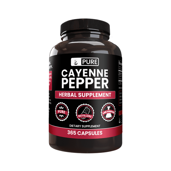 PURE ORIGINAL INGREDIENTS Cayenne Pepper 365 Capsules No Magnesium Or Rice Fillers, Pure, Lab Verified