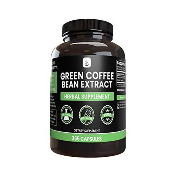 PURE ORIGINAL INGREDIENTS Green Coffee Bean Extract 365 Capsules No Magnesium Or Rice Fillers, Always Pure, Lab Verified