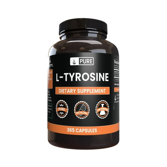 PURE ORIGINAL INGREDIENTS L-Tyrosine 365 Capsules No Magnesium Or Rice Fillers, Always Pure, Lab Verified