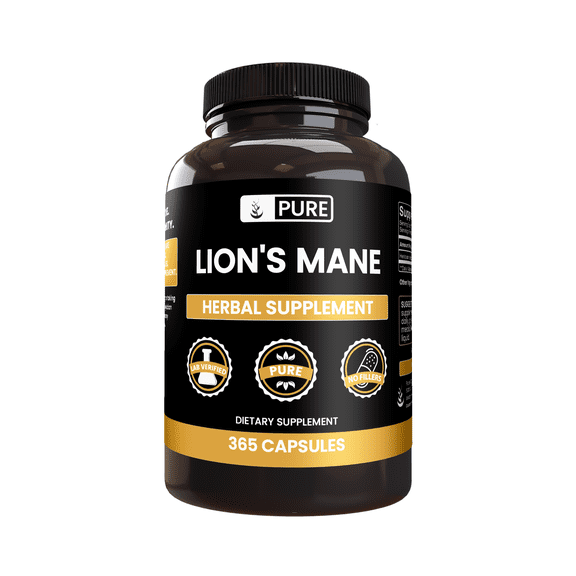 PURE ORIGINAL INGREDIENTS Lion's Mane Capsules, No Magnesium or Rice Fillers, Always Pure 365 Capsules