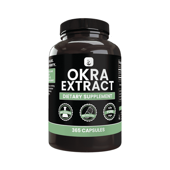 PURE ORIGINAL INGREDIENTS Okra Extract 365 Capsules No Magnesium Or Rice Fillers, Always Pure, Lab Verified