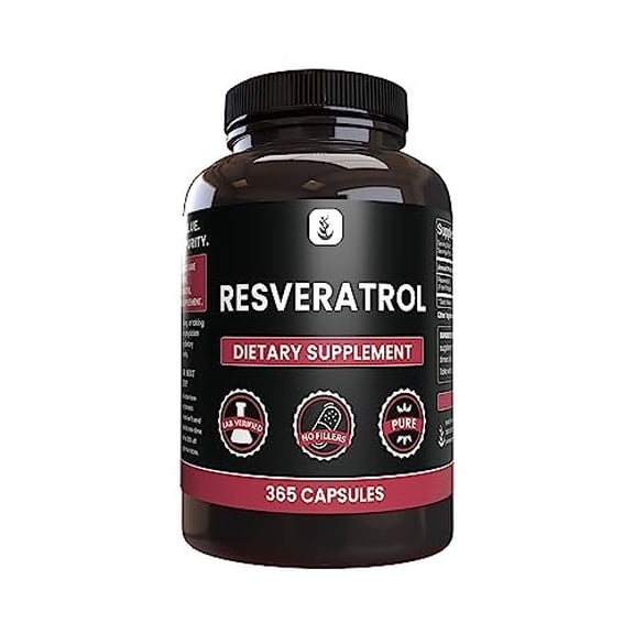 PURE ORIGINAL INGREDIENTS Resveratrol, 365 Capsules No Magnesium Or Rice Fillers, Always Pure, Lab Verified