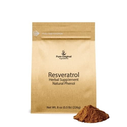 PURE ORIGINAL INGREDIENTS Resveratrol Powder, 8 oz, Phytoalexin, Polygonum Root Extract
