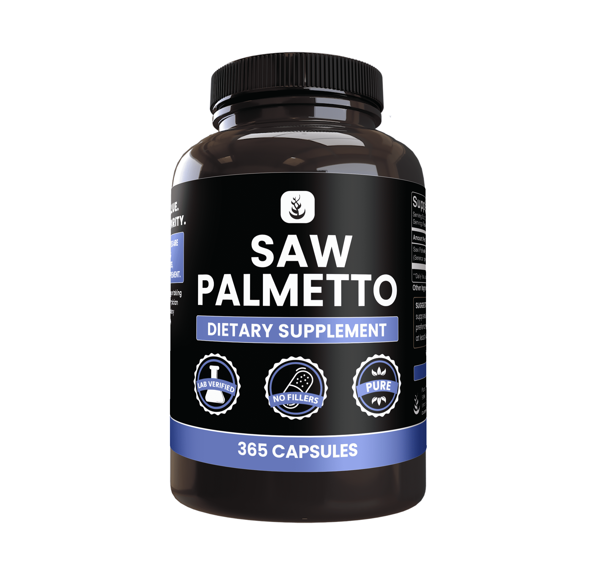 PURE ORIGINAL INGREDIENTS Saw Palmetto 365 Capsules No Magnesium Or Rice Fillers, Always Pure, Lab Verified