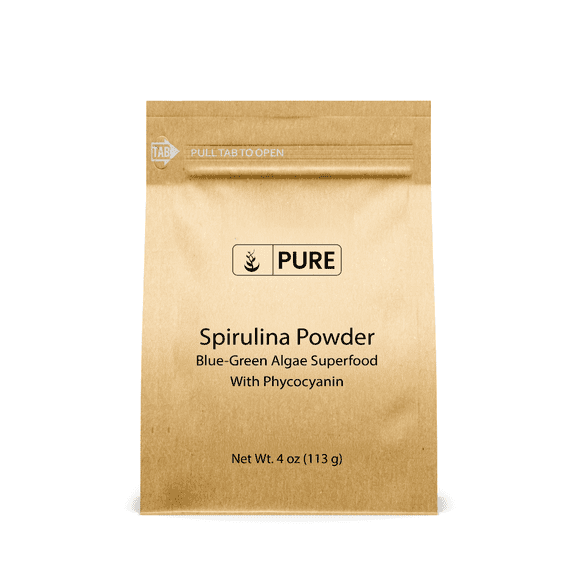 PURE ORIGINAL INGREDIENTS Spirulina Powder 4 oz Green Algae Superfood with Phycocyanin