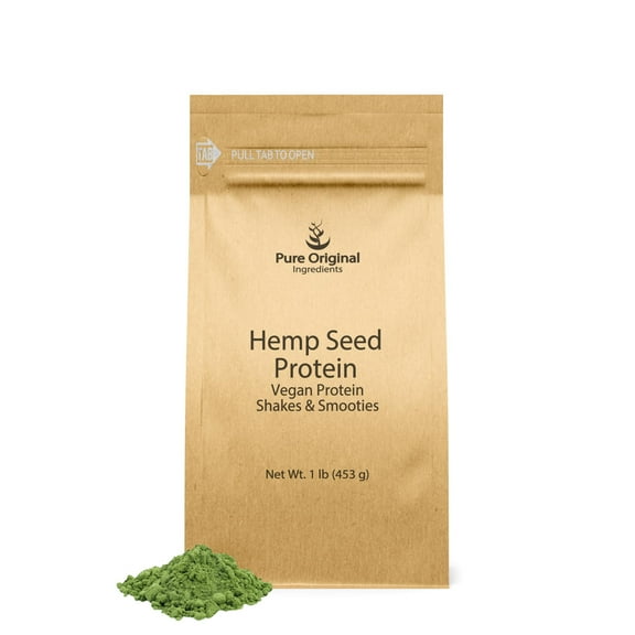PURE ORIGINAL INGREDIENTS Vegan Hemp Seed Protein Powder 1 lb Smoothies & Shakes, Nutty Flavor, Smooth Texture