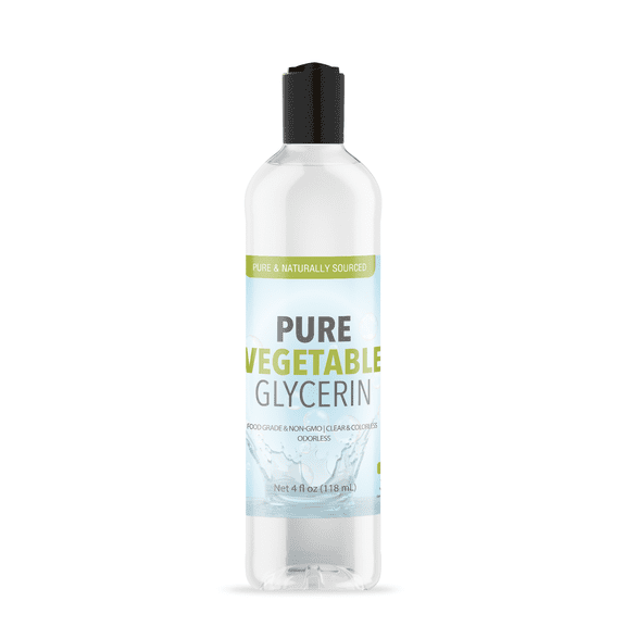 PURE ORIGINAL INGREDIENTS Vegetable Glycerin 4 fl oz Food Grade, Vegan, Hypoallergenic, Odorless, Colorless