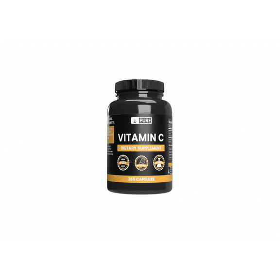 PURE ORIGINAL INGREDIENTS Vitamin C 365 Capsules No Stearates or Rice Fillers, Gluten-Free, Vitamin C with No Additives