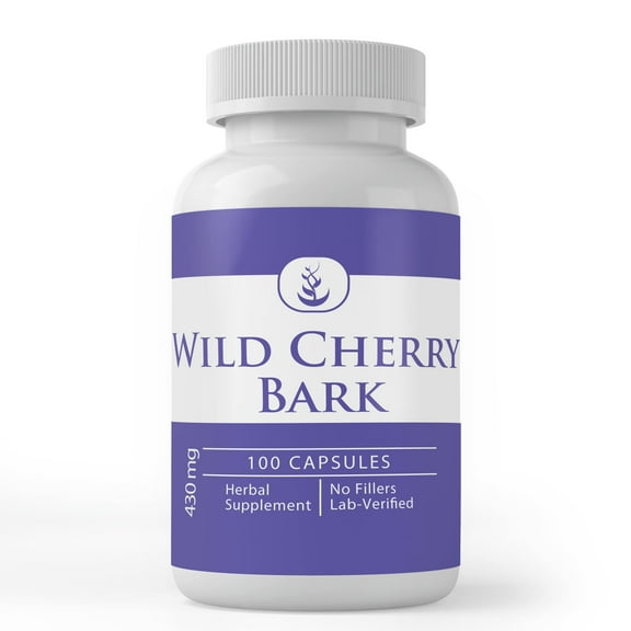 PURE ORIGINAL INGREDIENTS Wild Cherry Bark 100 Capsules, Always Pure, No Additives Or Fillers, Lab Verified