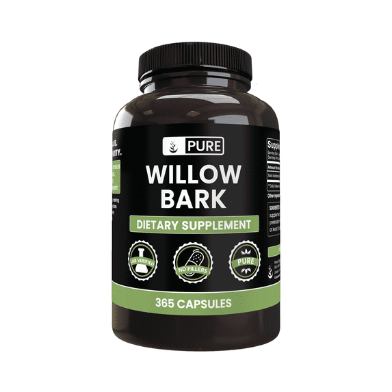 PURE ORIGINAL INGREDIENTS Willow Bark Extract 365 Capsules No Magnesium Or Rice Fillers, Always Pure, Lab Verified