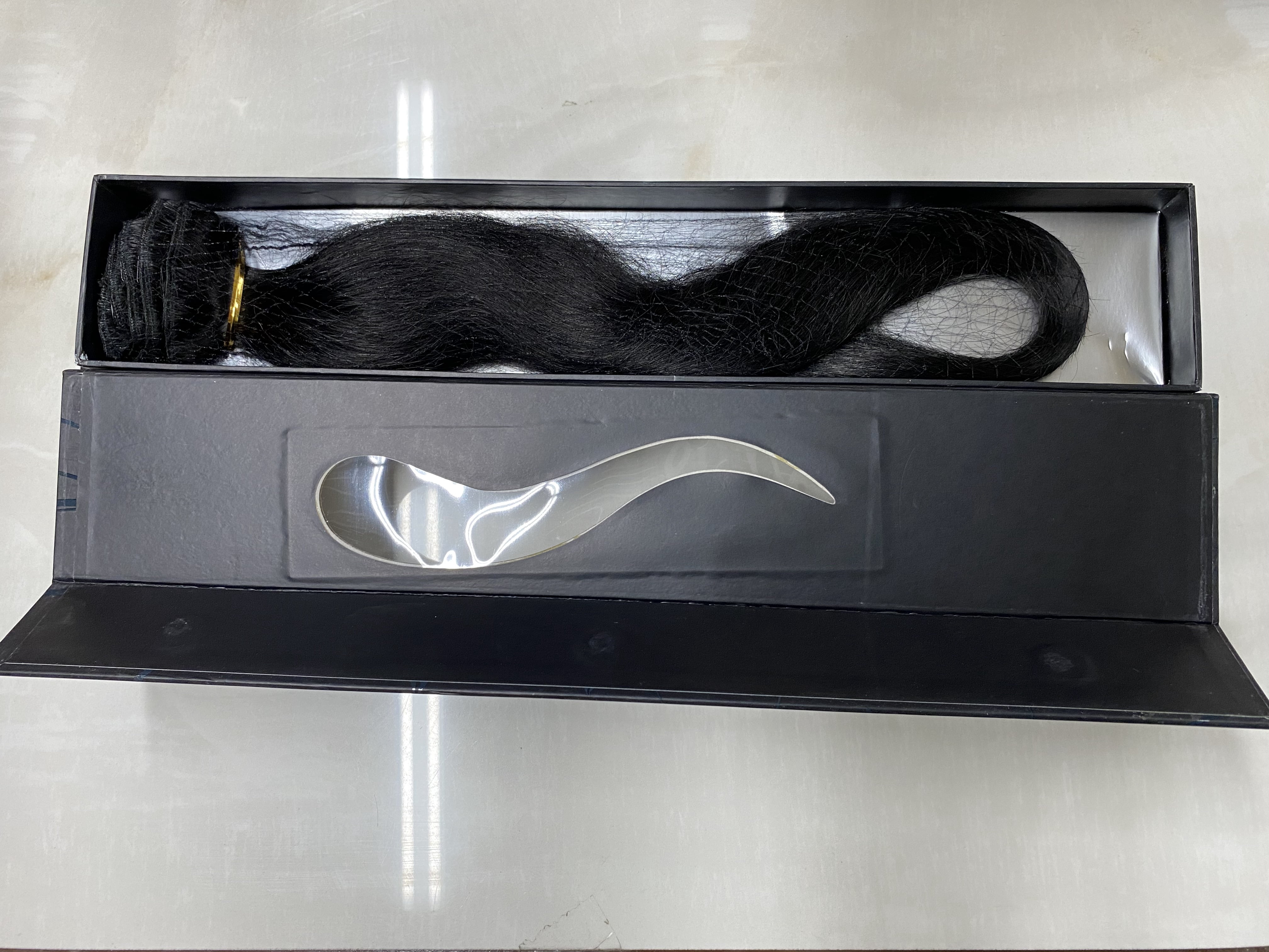 PURE REMY , 100% Human Hair 20" BLACK  By Diamante secret hair 7 piece extension