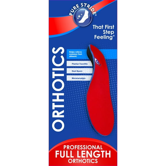 PURE STRIDE Professional Adult Orthotics Arch Supports Full Length M 10-10.5 / W 12-12.5
