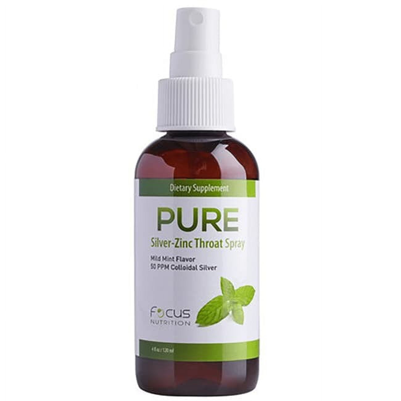 PURE SilverZinc Throat Spray Mild Mint 4 fl oz Spray