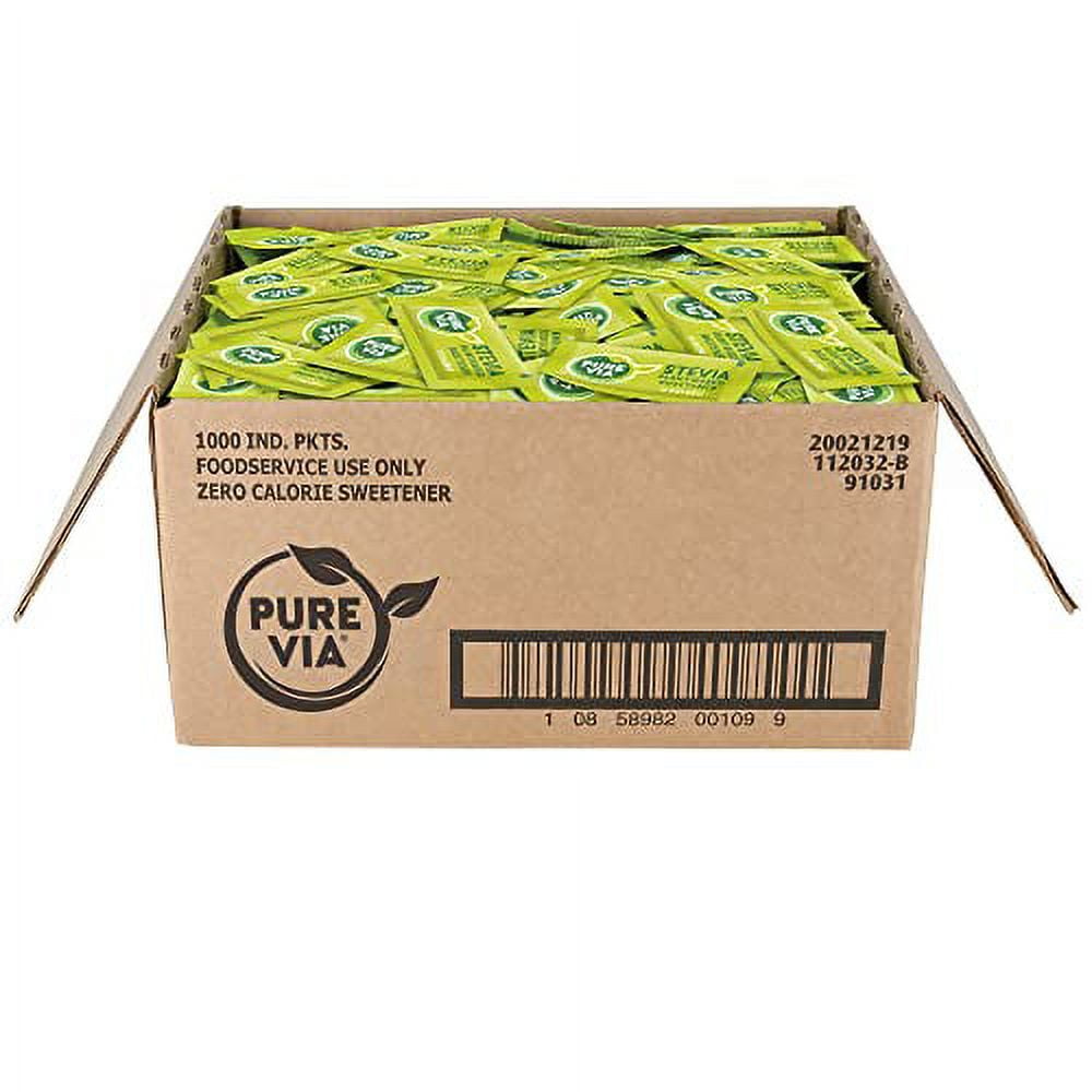 PURE VIA Stevia Sweetener Packets, Sugar Substitute, Natural Sweetener