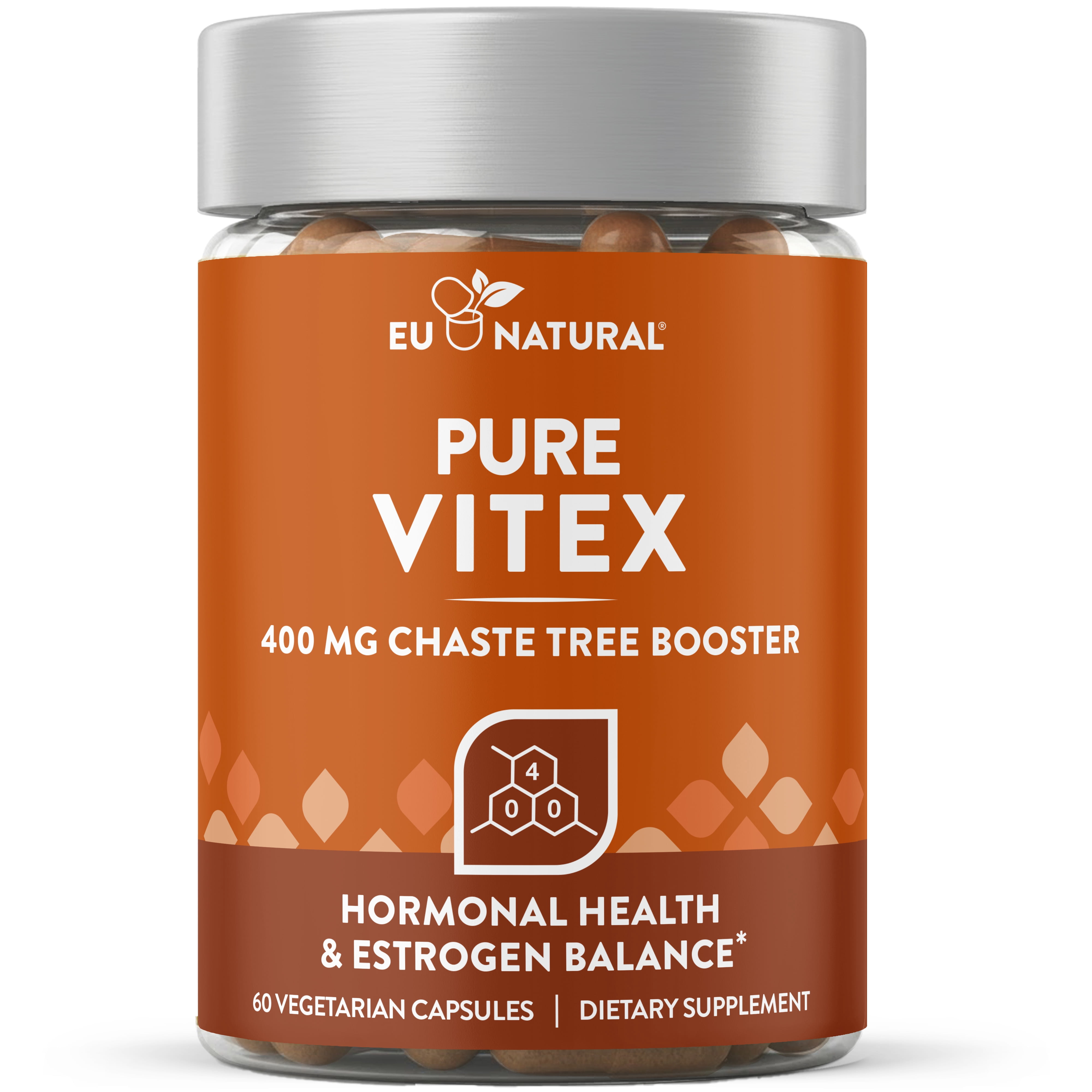 Eu Natural Pure Vitex, 400 Mg Chasteberry, Hormone Balance, Full-Spectrum & Standardized  60 Vegetarian Capsules