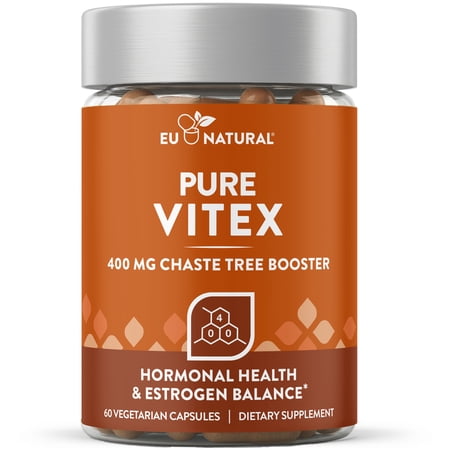 Eu Natural Pure Vitex, 400 Mg Chasteberry, Hormone Balance, Full-Spectrum & Standardized – 60 Vegetarian Capsules