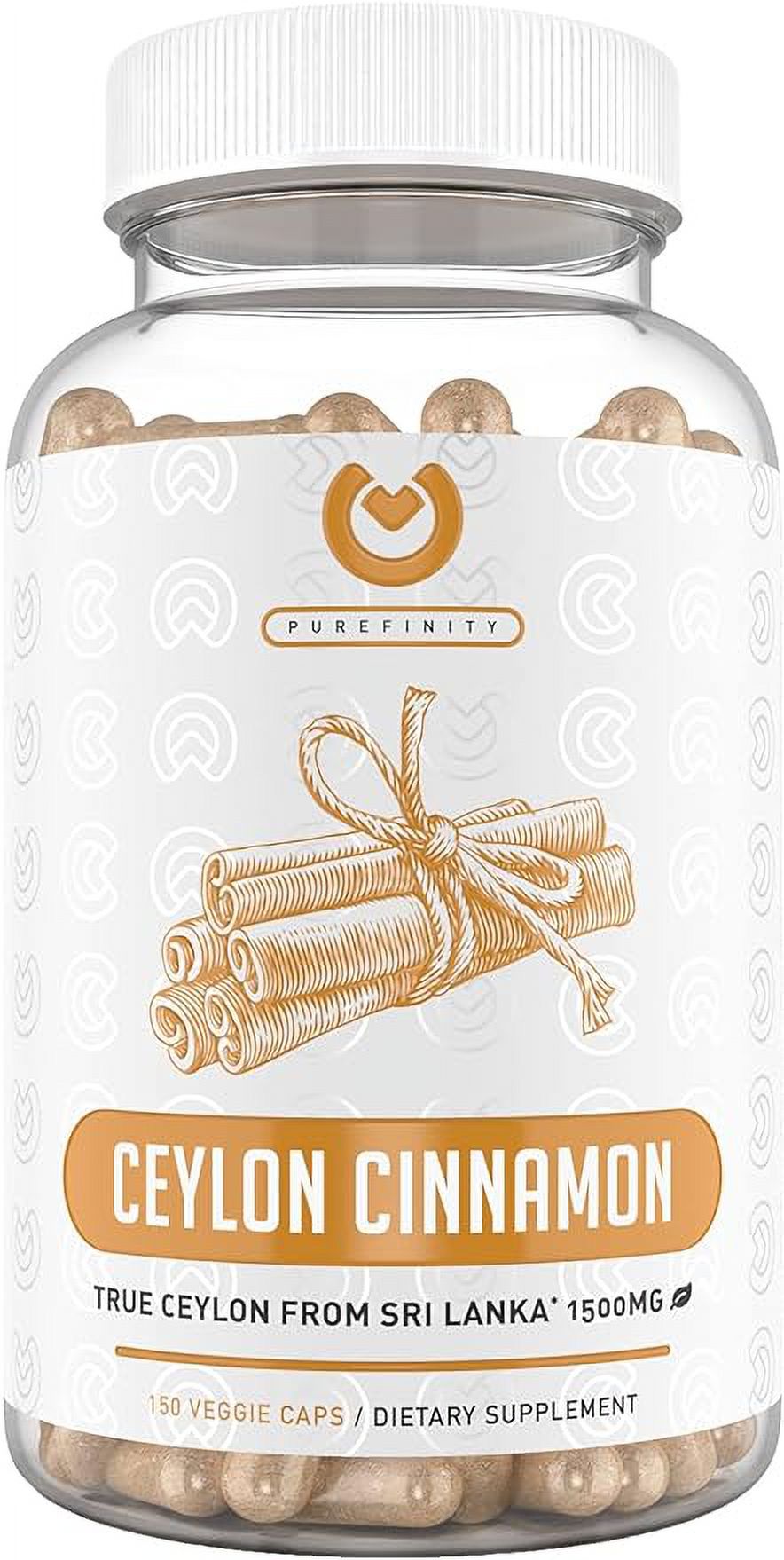 PUREFINITY Ceylon Cinnamon Capsules 1500mg Pure Cinnamon from Sri