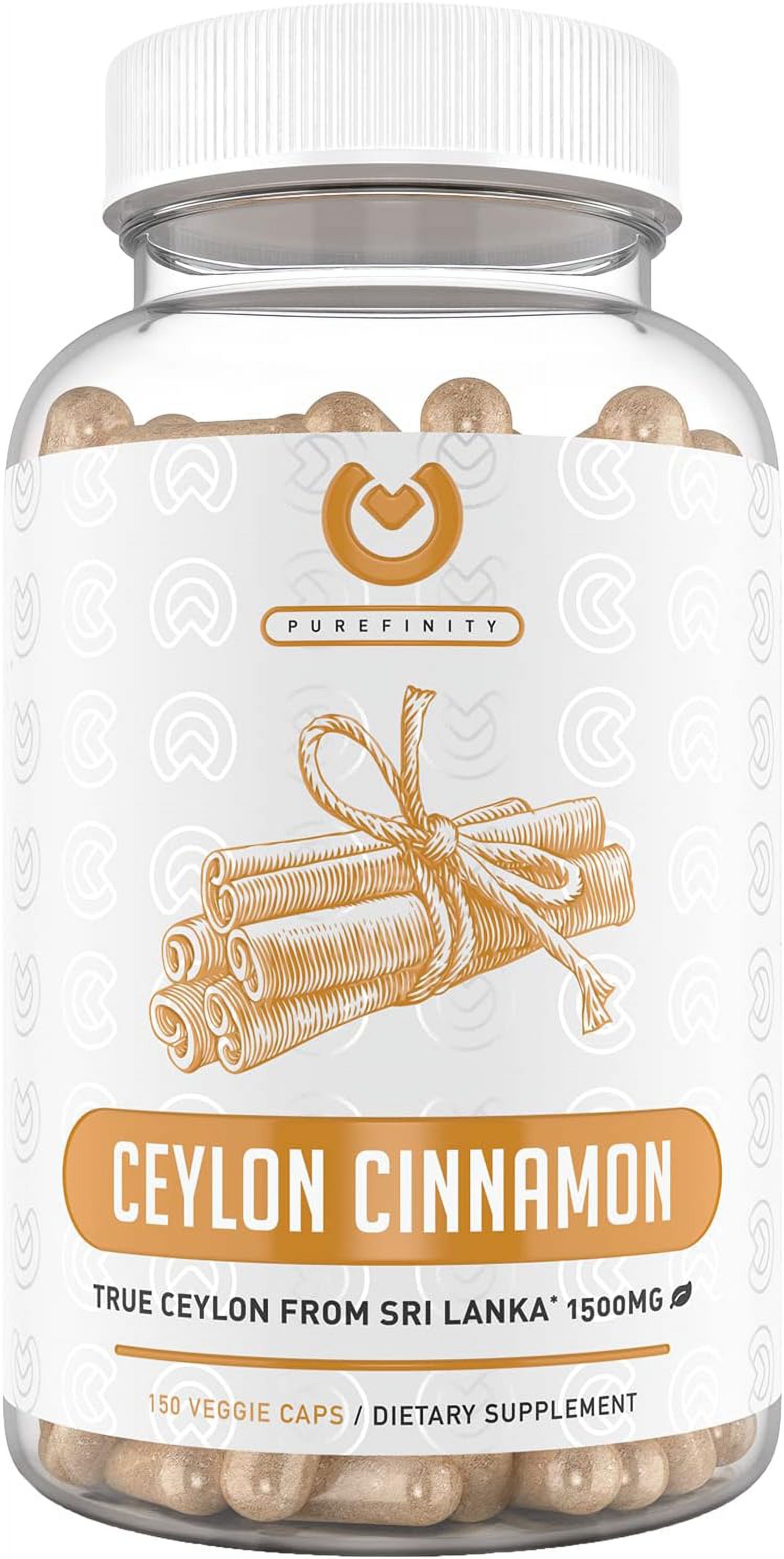 PUREFINITY Ceylon Cinnamon Capsules 1500mg Pure Cinnamon from Sri