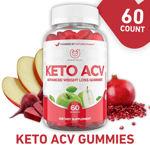 PUREFINITY Keto ACV Gummies for Weight Loss & Metabolism, Apple Cider Vinegar Gummy with Mother 60ct