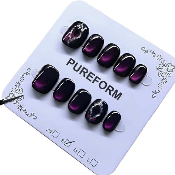 PUREFORM False nails, Square Nails Deep Wine Color