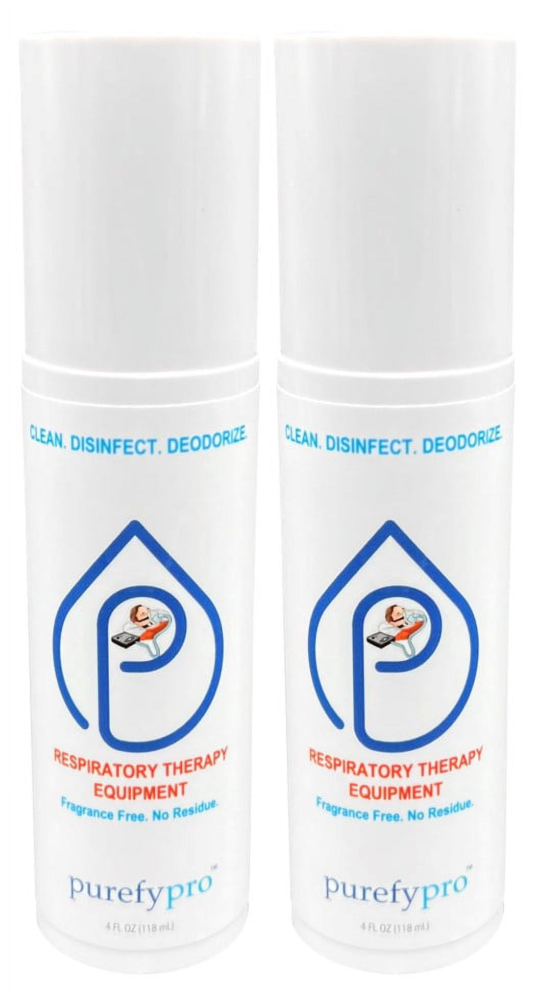 PUREFY CPAP Equipment Cleaner and Pre-wash (4oz, 2pk). Hypochlorous Technology. No Rinse. No Residue. Unscented. Eliminate Contaminants and Odor