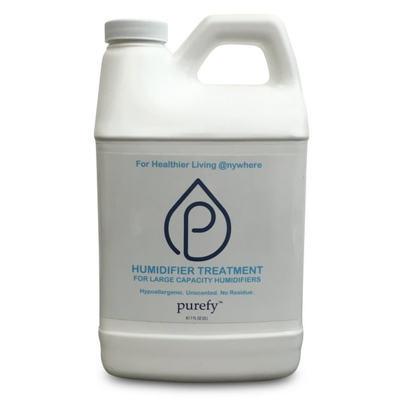 PUREFY Humidifier Treatment Large Capacity (68 oz)  for Large (6L, 1.5 Gallons or More) Humidifiers or Coolers. Hypoallergenic. Unscented. No Residue. Hygienic Humidifier for Healthier Air.