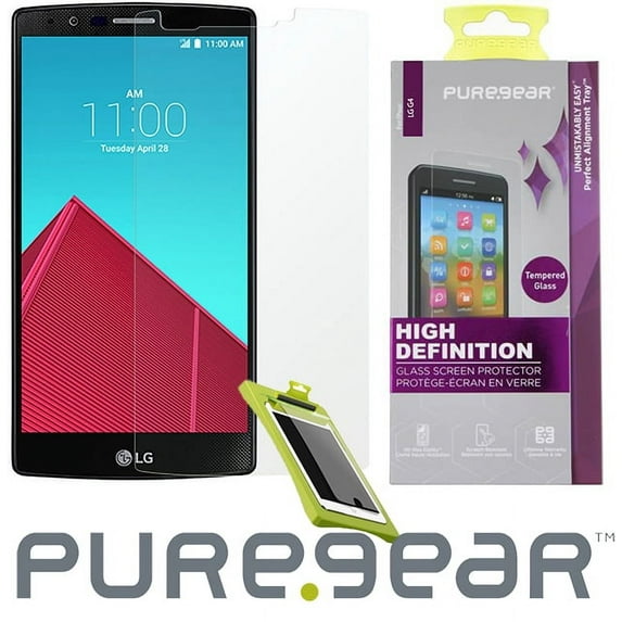 PUREGEAR PURETEK TEMPERED GLASS SCREEN SHIELD KIT with TRAY FOR LG G4 PHONE (F500, H810, H811, H815, LS991, VS986) (VERIZON AT&T SPRINT T-MOBILE US CELLULAR UNLOCKED)