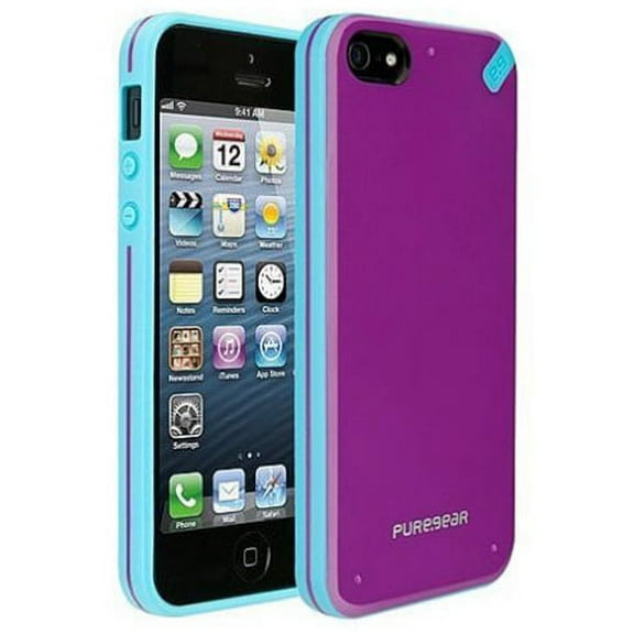 PUREGEAR PURPLE/TURQUOISE SLIM SHELL CASE HARD COVER FOR APPLE iPHONE 5/5s/SE 2016 (Passion Fruit)