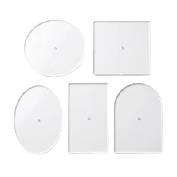 PUREKKI 5 Pcs Needlepoint Acrylic Templates Clear Alignment Centering Guide for Canvas Embroidery Finishing Crafting Shapes Round Arch Rectangle