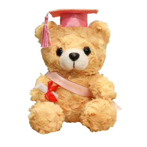 PUREKKI 7.1-Inch Plush Graduation Bear with Cap - Soft Filled Commemorative Doll, Decorative Gift for College Graduation Parties, Home Display Souvenir