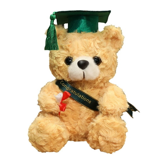 PUREKKI 7.1-Inch Plush Graduation Bear with Cap - Soft Filled Commemorative Doll, Decorative Gift for College Graduation Parties, Home Display Souvenir