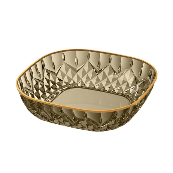 PUREKKI Clear Plastic Draining Vegetable and Fruit Tray Snack Serving Bowl Lightweight Decorative Design for Kitchen Home Organization