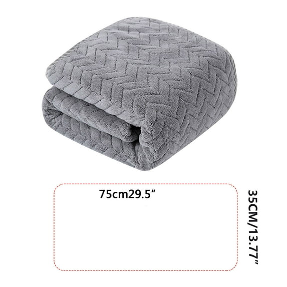 PUREKKI Coral Fleece Bath Towel 75x35cm Super Absorbent Adult Hair Body Towel, Quick Dry Home Beach Striped Cloth, Soft Sensitive Skin Bathing Spa Use