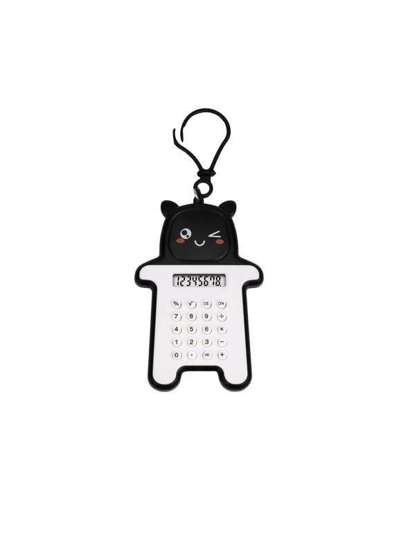 Cute Keychain Calculator, Portable 8-Digit LCD Display Handheld Calculator with Colorful Design for Home, Campus, and Office Use