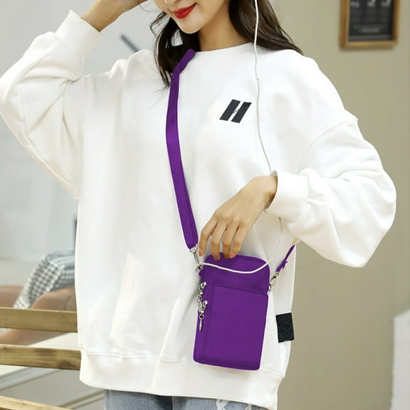 PUREKKI Expandable Adjustable Crossbody Shoulder Bag Polyester Material Hiking Backpack Multipurpose Storage Organizer Travel Companion Daily Use Accessory (7.4x3.9x1.9in)