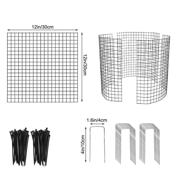 PUREKKI Heavy-Duty Iron Garden Plant Protector Mesh - Decorative Flower Bush Tree Guard Panel for Landscaping Installation