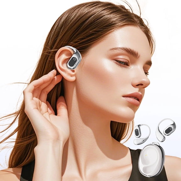 PUREKKI Open Ear Single 5.4 Bluetooth Earbud with Charging Case, Low Latency True Wireless Double Mic Noise Reduction for Sports and Outdoor Activities