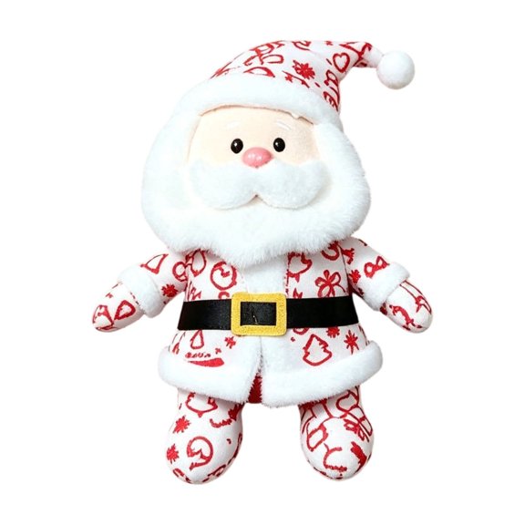 PUREKKI Washable Draw-On Santa Plush Toy with Brush, Kids Creative Holiday Craft Decor