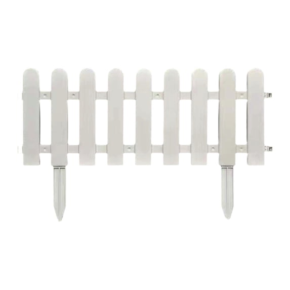 PUREKKI White Garden Fencing Picket Edging Panels for Lawns Flowerbeds Plant Borders, Modular Decorative Yard Border System Easy Install Landscape Design - Various Sizes