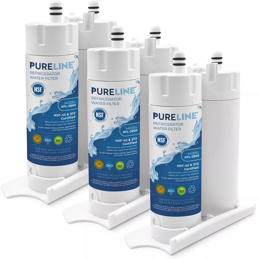 PURELINE Replacement for WF2CB Frigidaire PureSource2 Refrigerator Water Filter NGFC 2000, FC-100, Kenmore 46-9916, EWF2CBPA Filters (3 Pack)