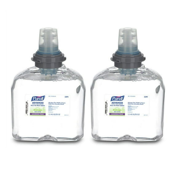 PURELL 5391-02 1200 mL TFX Green Certified Instant Hand Sanitizer Foam Refill - Clear (2/Carton)