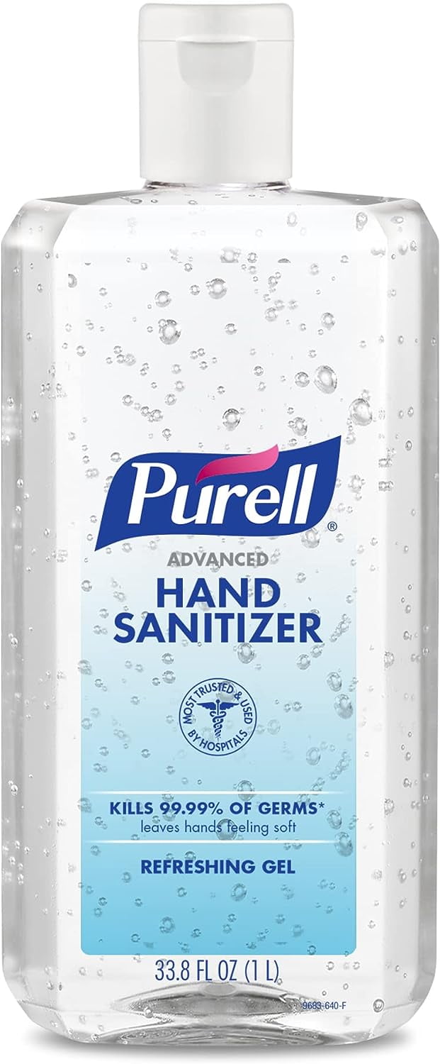 PURELL Advanced Hand Sanitizer Refreshing Gel, 1-Liter Flip-Cap Bottle (33.8 fl oz)