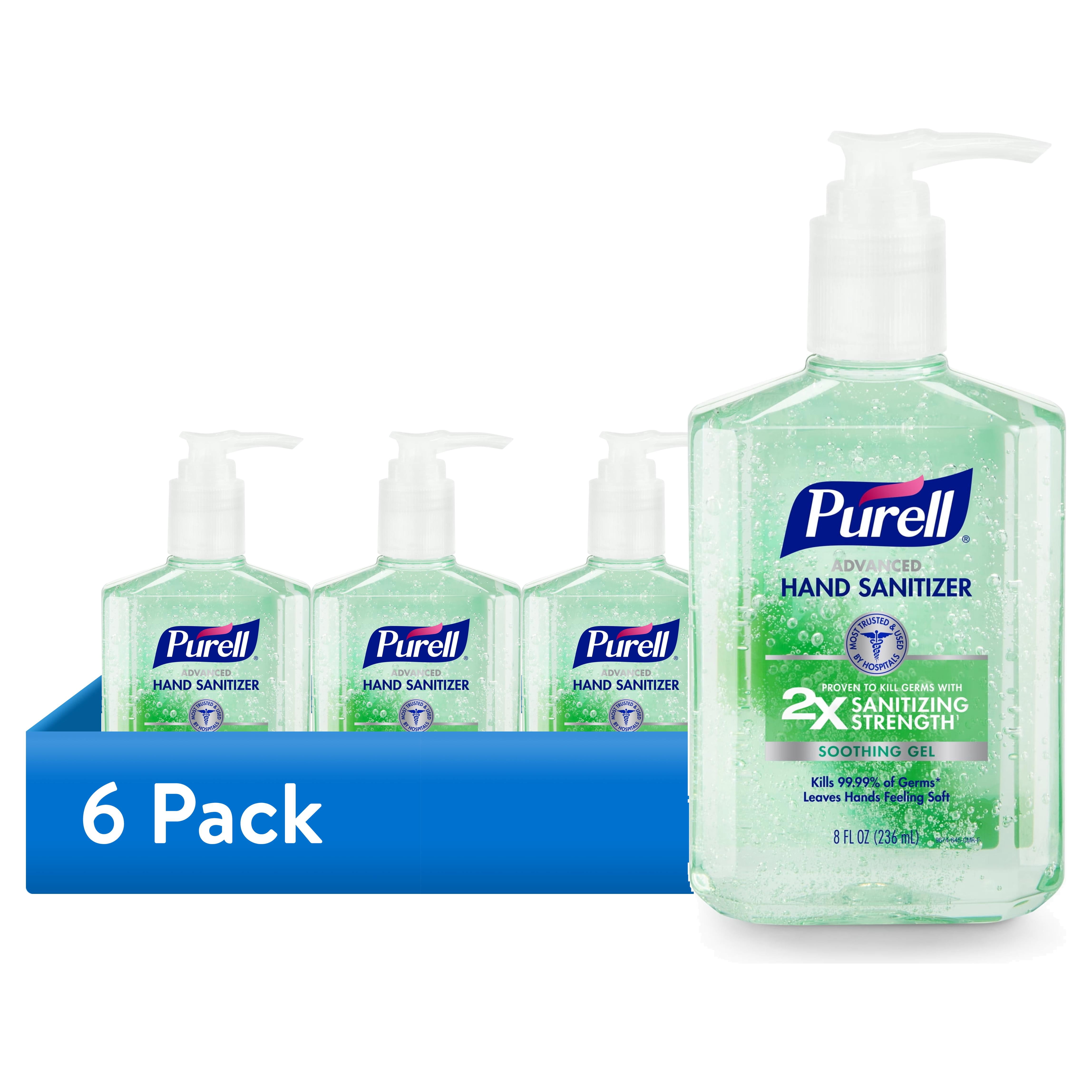 (6 pack) PURELL® Advanced Hand Sanitizer Soothing Gel, 8 oz Pump Bottle (Adult)