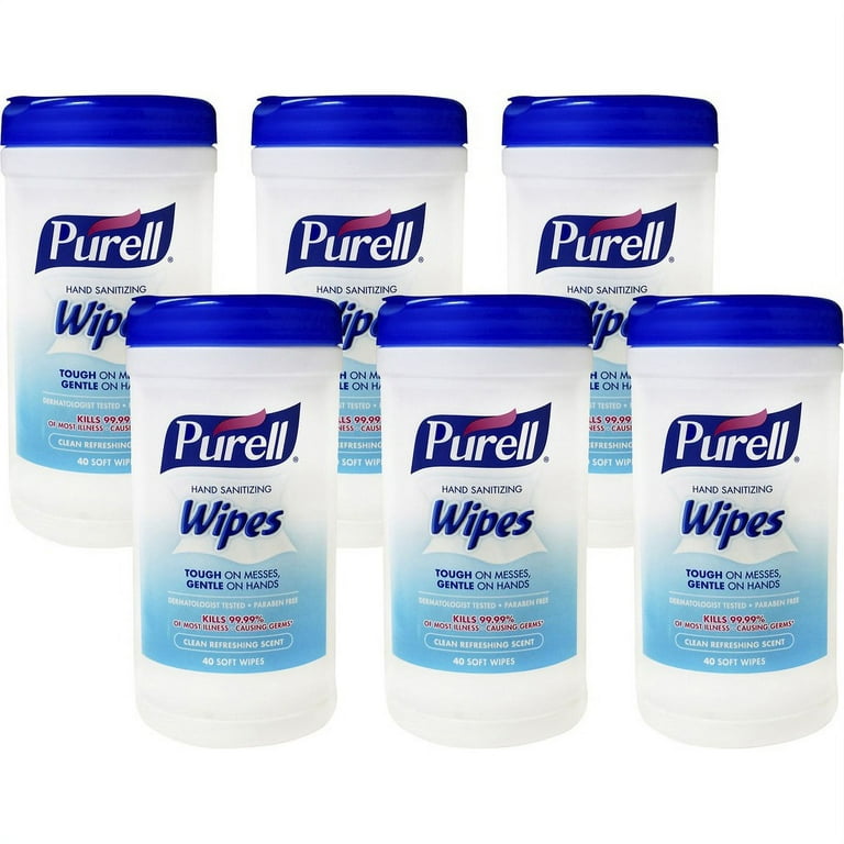 PURELL Clean Scent Hand Sanitizing Wipes - Clean - White - Durable, Alcohol-free - For Hand, Multi Surface - 40 Per Canister - 6 / Carton PURELL Clean Scent Hand Sanitizing Wipes - Clean - White - Durable, Alcohol-free - For Hand, Multi Surface - 40 Per Canister - 6 / Carton