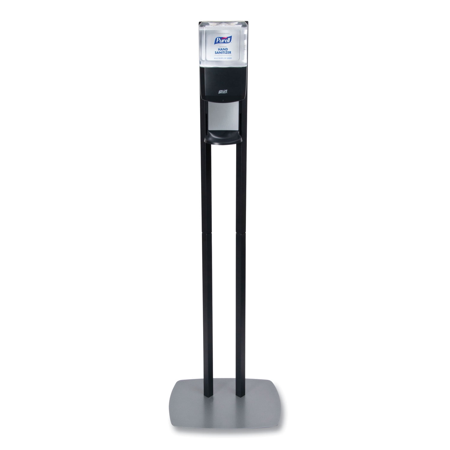 PURELL ES8 Hand Sanitizer Floor Stand with Dispenser, 1,200 mL, 13.5 x 5 x 28.5, Graphite/Silver (GOJ7218DS)