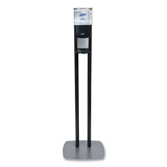 PURELL&reg; ES8 Hand Sanitizer Floor Stand with Dispenser, 1,200 mL, 13.5 x 5 x 28.5, Graphite/Silver (GOJ7218DS)