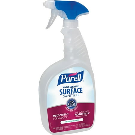 PURELL Foodservice Surface Sanitizer, Fragrance Free, 32 oz Capped Bottle with Spray Trigger Included in Carton, 6/Carton (334106CT) - 5 Pack