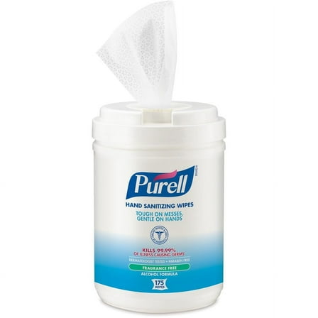 PURELL®, GOJ903106, Alcohol Hand Sanitizing Wipes, 1 Each, White
