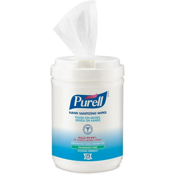PURELL®, GOJ903106, Alcohol Hand Sanitizing Wipes, 1 Each, White