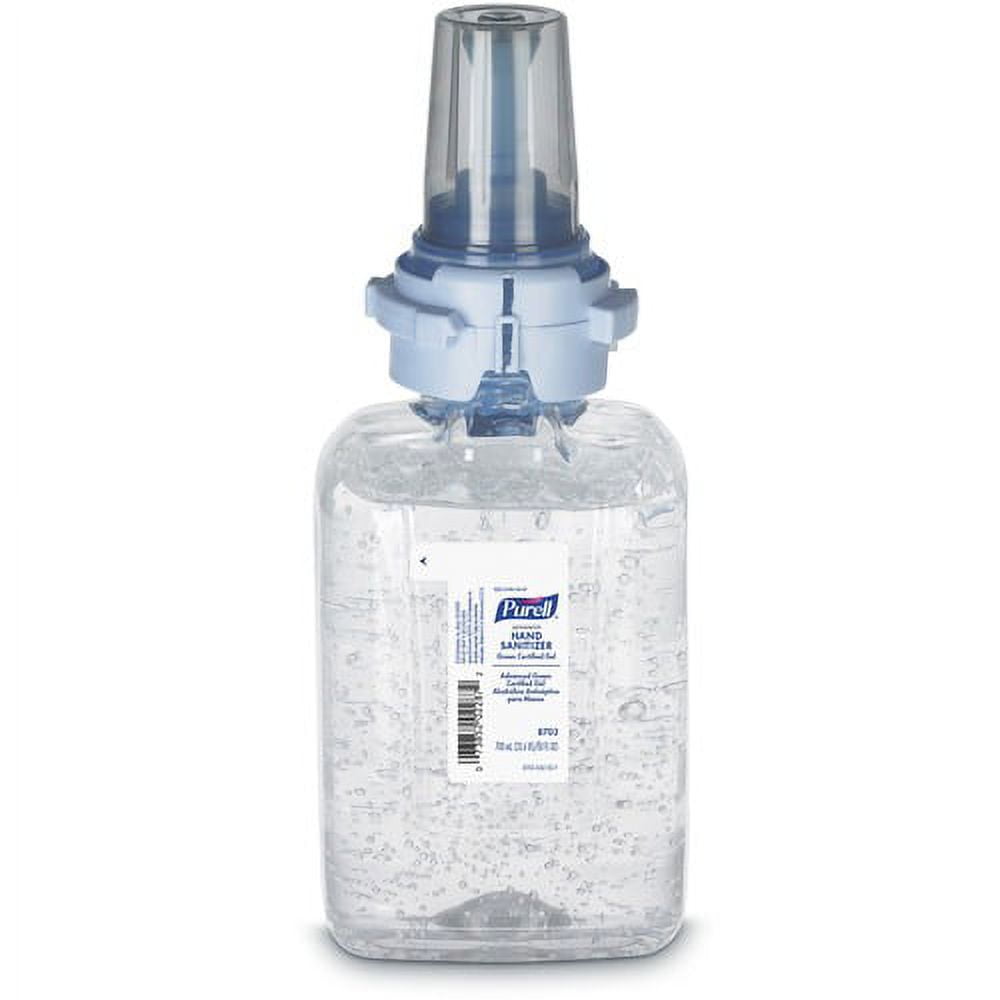 PURELL Hand Sanitizer Gel - Fragrance-free Scent - 33.8 fl oz (1000 mL) - Kill Germs - Hand, Skin - Clear - Dye-free, Fragrance-free, Unscented, Bio-based - 8 / Carton